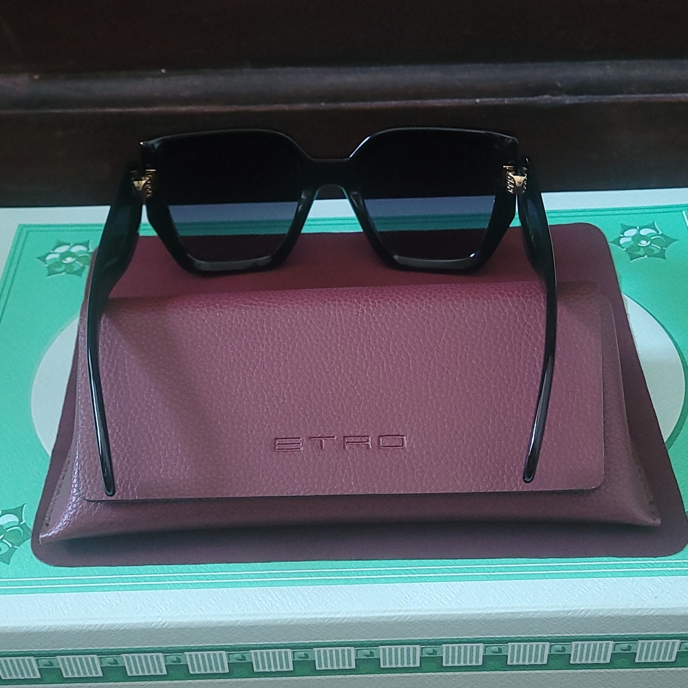 NEW Etro Paisley Black Women's Sunglasses - Picture 5 of 13